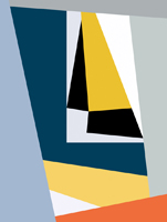 Checkmark - Sky Blue, Navy Blue, Black, Yellow - Geometric Art.