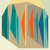 Multiplex - Teal and Orange Geometric Art.