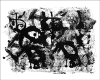 Tribal - Black and White Abstract Painting.
